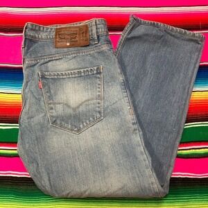 Levi's 513 Royal Enfield Jeans 36x32 (Fit 34x30) Slim Straight‎ Med Blue Moto